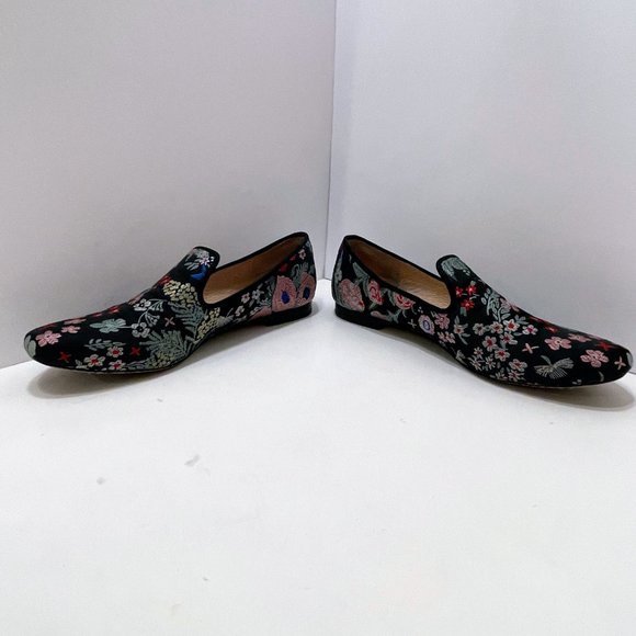 Vince Camuto Lindgren Navy Blue Floral Tapestry Slip On Loafers Size: 9 1/2M - Picture 3 of 9